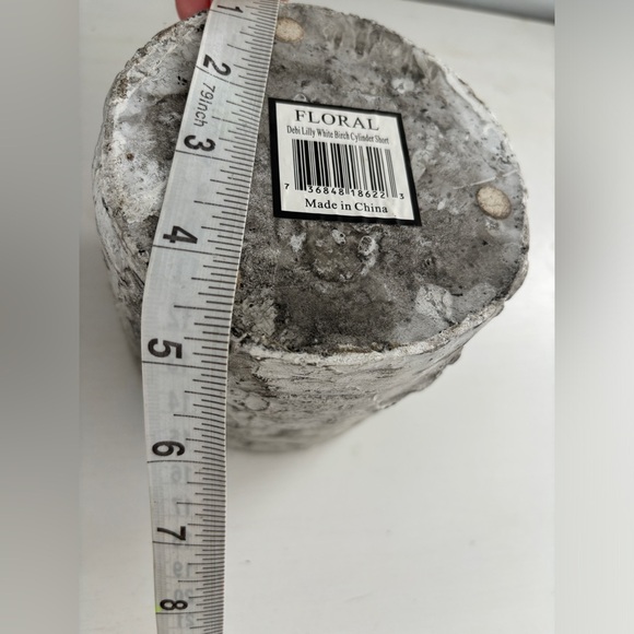 White Birch Textured Cylinder Planter Pot - Picture 7 of 8